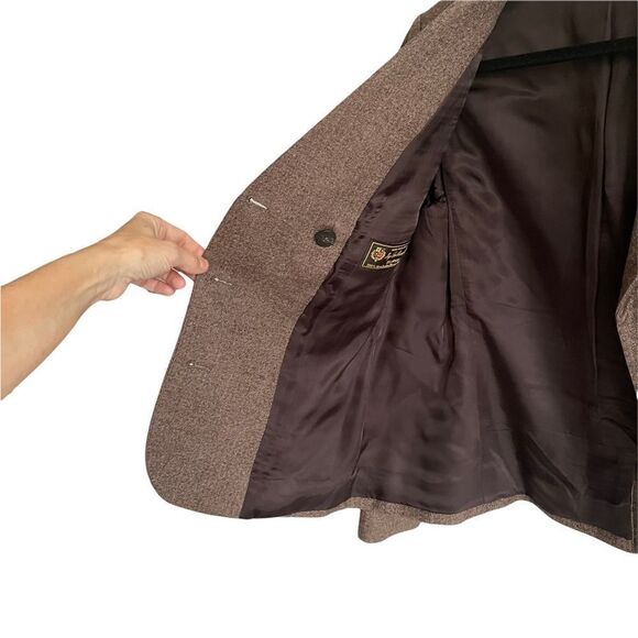 BROOKS BROTHERS Loro Piana Wool Double Breasted Blazer Brown 10 - Picture 4 of 10